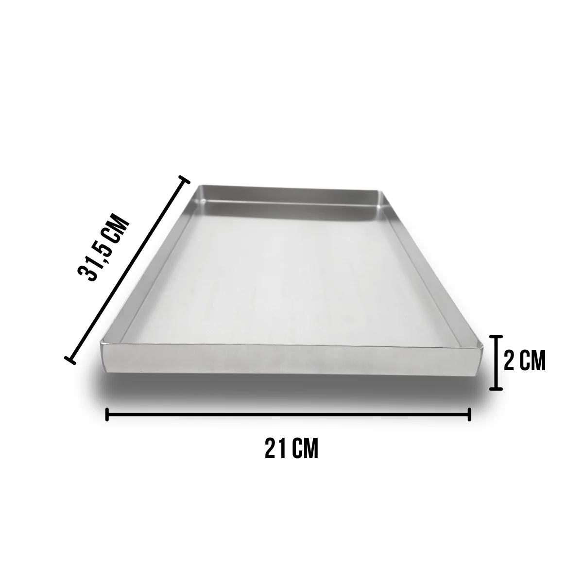 forma assadeira retangular 31x21x2 aluminio medida