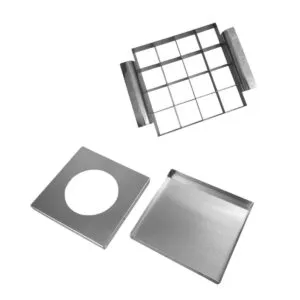 kit-2-cortador-5x5-brownie-inox-quadrado-forma-assadeira-aluminio-fundo-removivel-alumínio